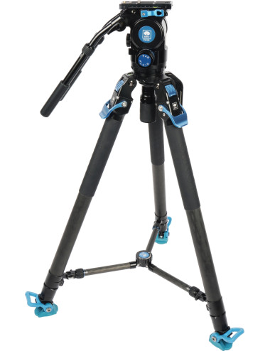 Sirui Pro Video Tripod Kit Rapid SVT-75 Pro + Fluid Head SVH15 | Carbonowy statyw wideo z głowicą, udźwig 25 kg, wys. 153 cm Sir