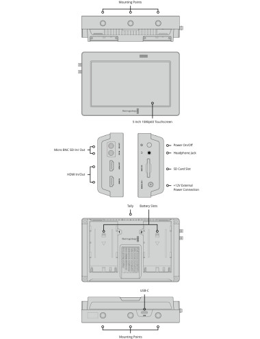 Blackmagic Design Video Assist 5" 3G | Monitor podglądowy 5" z rekorderem, SDI i HDMI Blackmagic Design - 5