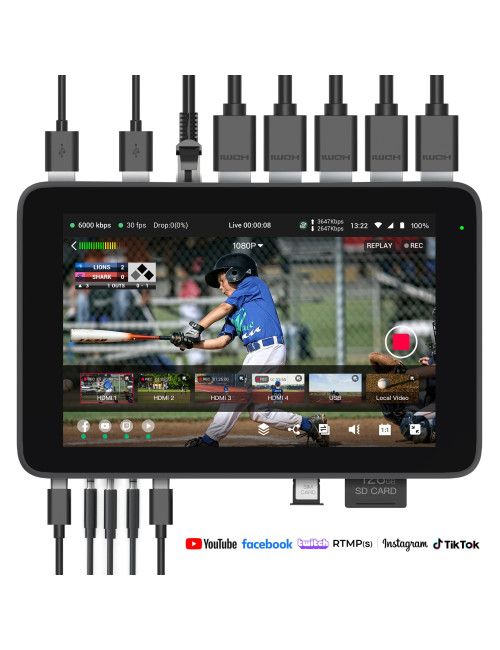 YoloLiv YoloBox Ultra | Mikser Wideo, All-In-One, Streamer 4K, Enkoder, 4x HDMI, 2x USB AV, rejestrator, ekran podglądowy YoloLI