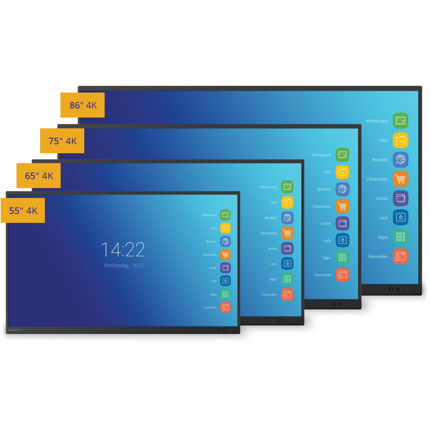 Clevertouch IMPACT Plus2 65" | Dotykowy monitor interaktywny 4K, Android 11, Microsoft 365, WiFi, 400 cd/m2 Clevertouch - 14