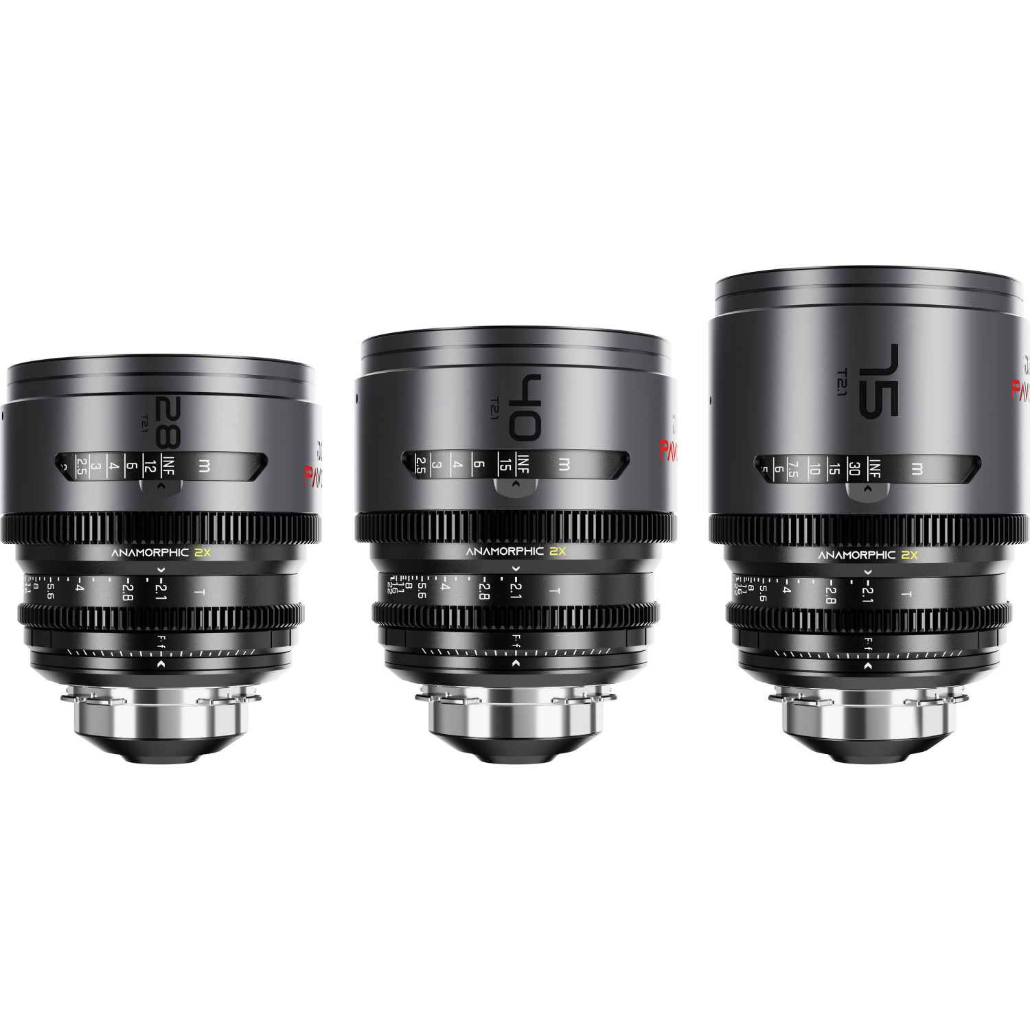 DZOFILM Pavo 2x Anamorphic 3-Lens Kit (28/40/75mm T2.1) PL/EF (S35) Neutral DZOFILM - 1