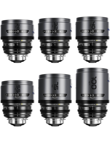 DZOFILM Pavo 2x Anamorphic 6-Lens Kit (28/32/40/55/75/100mm T2.1T/2.4) PL/EF (S35) Blue DZOFILM - 1