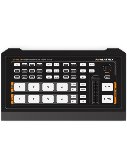 AVMATRIX Shark H4 | Mikser wideo FullHD, 4-kanałowy, 4x HDMI, nagrywanie, streaming USB-C, Ethernet AVMATRIX - 1