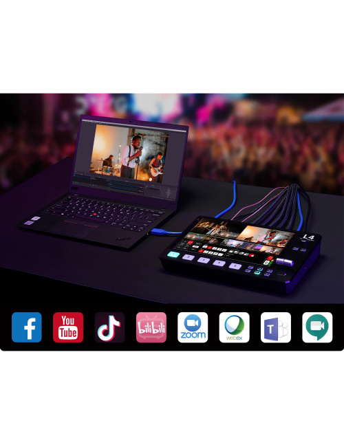 Feelworld L4 | Mikser wideo, 5-kanałowy 4x HDMI, 1x SDI, ekran 10.1", streaming USB Feelworld - 5