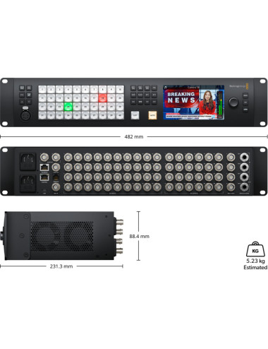 Blackmagic Design ATEM 4 M/E Constellation HD | Mikser wideo FullHD, 40 wejść, 3G-SDI, 12 wyjść wideo, multiview, talkback Black