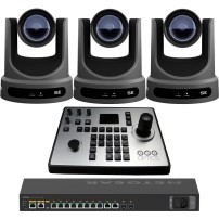 PTZOptics Move SE 12x 3 Full Bundle | Zestaw 3x Kamera PTZ Move SE 12x + Kontroler PT-JOY-G4 + Switch Netgear AV Line PoE+ PTZOp
