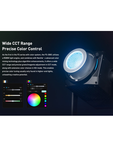 Nanlite FS-300C | Studyjna lampa LED Spot Light RGBW, 2700-7500K, 300W Nanlite - 14