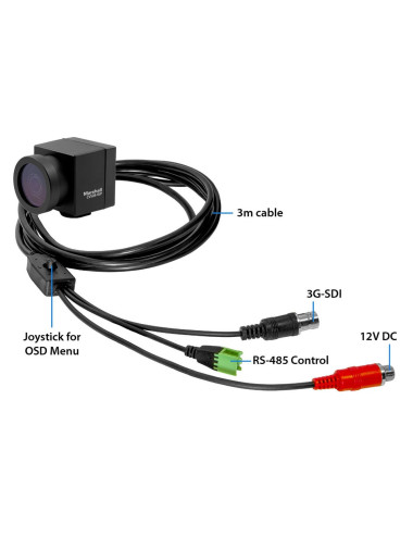 Marshall Electronics CV504-WP | Wodoodporna miniaturowa kamera Full HD, ochrona IP67, 3G-SDI, 10-bit 4:2:2, obiektyw M12 Marshal