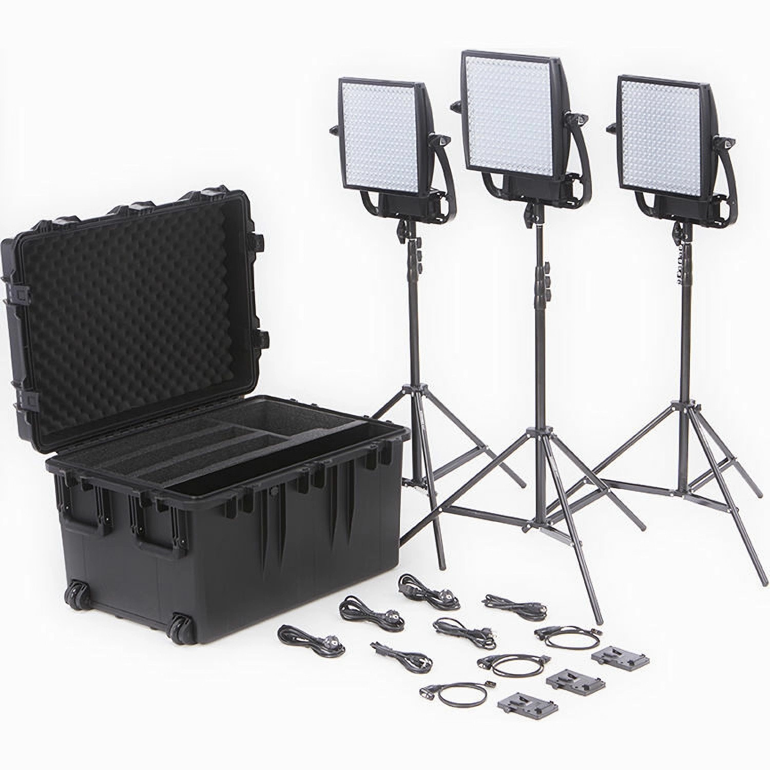 Litepanels Astra 6X Bi-Color LED Panel Traveler Trio V-Mount Kit | Zestaw 3 lamp wideo z walizką Litepanels - 1