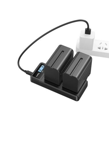 SmallRig 3823 | Zestaw zasilający, dwukanałowa ładowarka z dwoma akumulatorami NP-F, 2 x 7800 mAh (56 Wh) SmallRig - 6