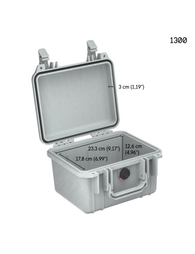 Peli 1300 Protector Case | Walizka z pianką Pick N Pluck, wym. zewn. 26 x 24 x 17 cm, IP67, STANAG 4280 Peli - 6