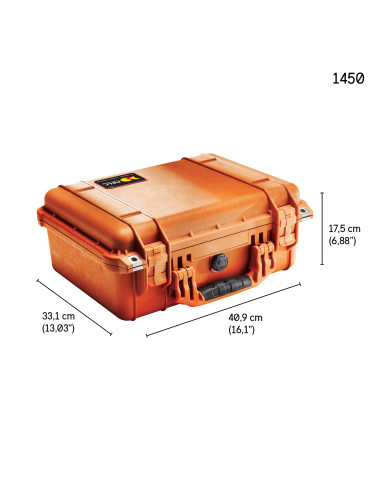 Peli 1450 Protector Case | Walizka transportowa bez wypełnienia, wym. zewn. 42 x 33 x 17 cm, IP67, STANAG 4280 Peli - 4