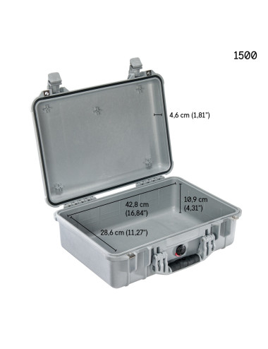 Peli 1500 Protector Case | Walizka transportowa z pianką Pick N Pluck, wym. zewn. 47 x 35 x 17 cm, IP67, STANAG 4280 Peli - 5