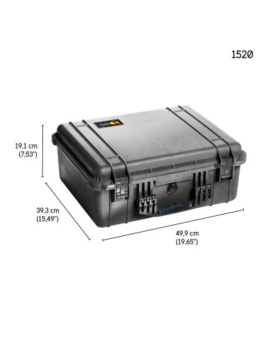 Peli 1520 Protector Case | Walizka bez wypełnienia, wym. zewn. 50 x 40 x 18 cm, IP67, STANAG 4280, MIL C-4150J Peli - 4