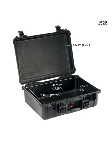 Peli 1520 Protector Case | Walizka bez wypełnienia, wym. zewn. 50 x 40 x 18 cm, IP67, STANAG 4280, MIL C-4150J Peli - 2