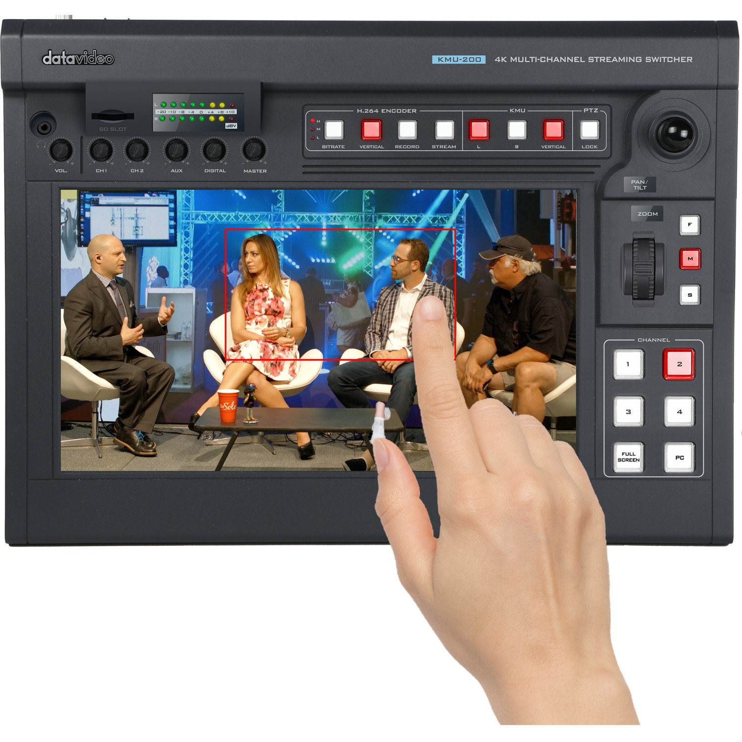 Datavideo KMU-200 | Mikser wideo, 5 wirtualnych kanałów ze źródła 4K, streamer, rekorder Datavideo - 3