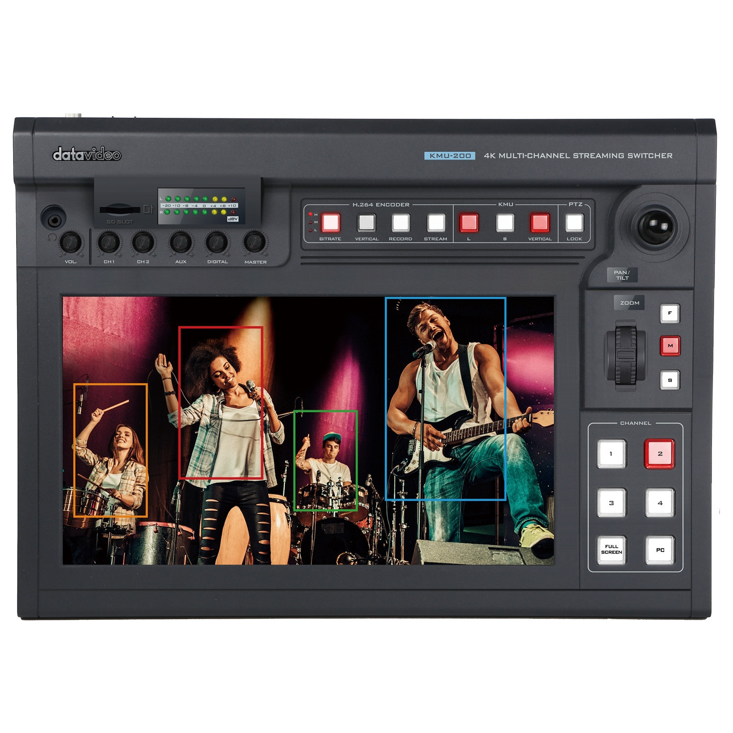 Datavideo KMU-200 | Mikser wideo, 5 wirtualnych kanałów ze źródła 4K, streamer, rekorder Datavideo - 1
