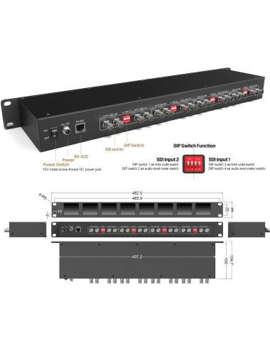 Lilliput RM-0208S | Monitor podglądowy 8x2" do racka, 3G-SDI Lilliput - 1