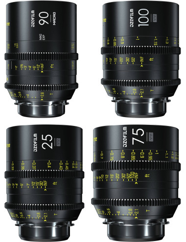 DZOFILM Vespid Prime 4-Lens Kit (25/75/100mm T2.1 + 90mm Macro T2.8) PL Mount (VV/FF) DZOFILM - 1