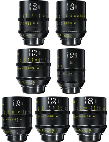 DZOFILM Vespid Prime 7-Lens Kit B (25/35/50/75/100/125mm T2.1 + 90mm Macro T2.8) PL & EF Mount (VV/FF) DZOFILM - 1