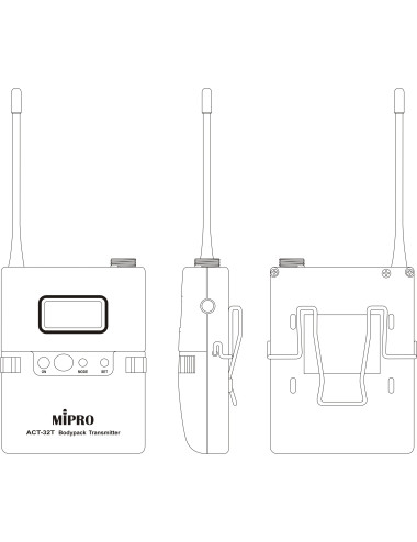 MIPRO ACT-32T | Nadajnik bodypack UHF, mini XLR 4-pin MIPRO - 1
