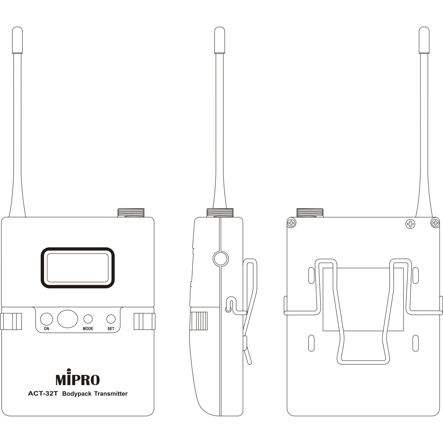 MIPRO ACT-32T | Nadajnik bodypack UHF, mini XLR 4-pin MIPRO - 2