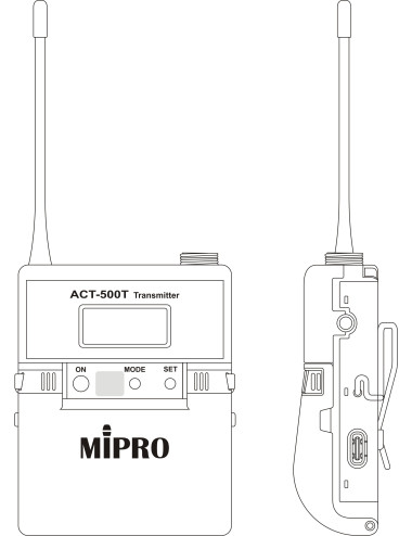 MIPRO ACT-515 / 500T / MU55LS | Bezprzewodowy mikrofon krawatowy z bazą stacjonarną MIPRO - 6