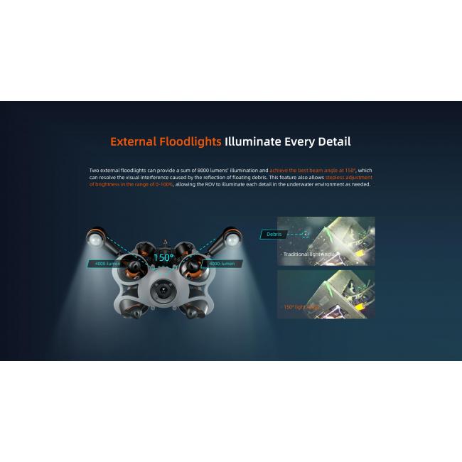 Chasing M2 Pro Max | Industrialna jednostka podwodna, dron podwodny, ROV, 4K 30 FPS, głębokość do 200m, odległość do 400m Chasin