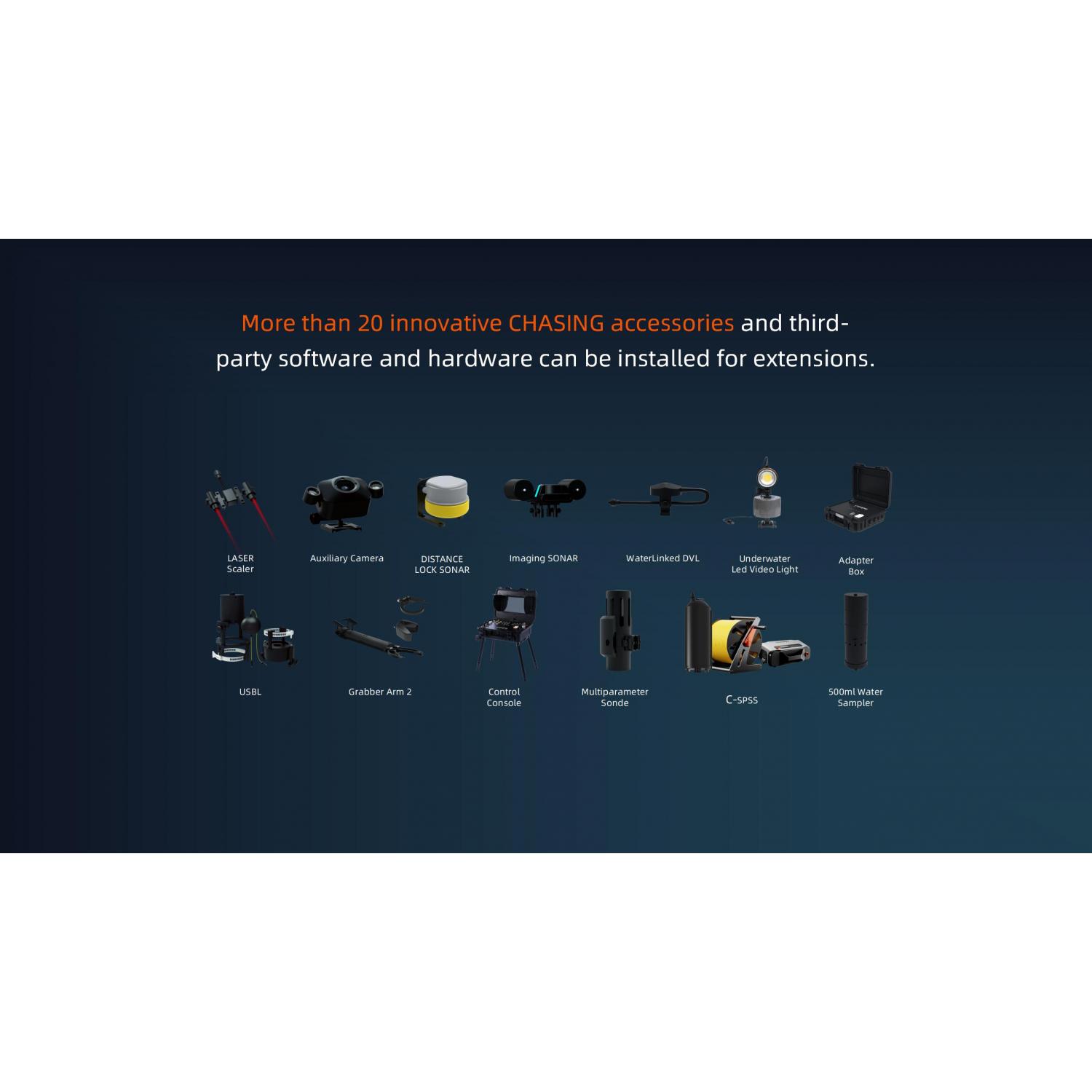 Chasing M2 Pro Max | Industrialna jednostka podwodna, dron podwodny, ROV, 4K 30 FPS, głębokość do 200m, odległość do 400m Chasin