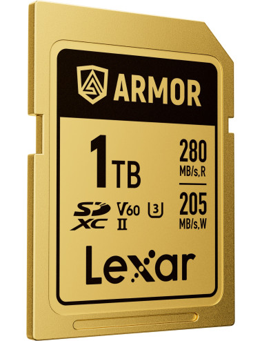 Lexar SDXC ARMOR Gold 1TB UHS-II U3, Stainless Steel, IP68 R280/W210 (V60) Lexar - 1