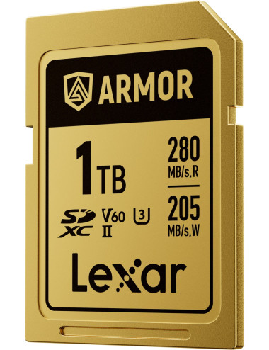 Lexar SDXC ARMOR Gold 1TB UHS-II U3, Stainless Steel, IP68 R280/W210 (V60) Lexar - 1