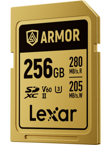 Lexar SDXC ARMOR Gold 256GB UHS-II U3, Stainless Steel, IP68 R280/W210 (V60) Lexar - 1