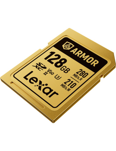 Lexar SDXC ARMOR Gold 128GB UHS-II U3, Stainless Steel, IP68 R280/W210 (V60) Lexar - 1