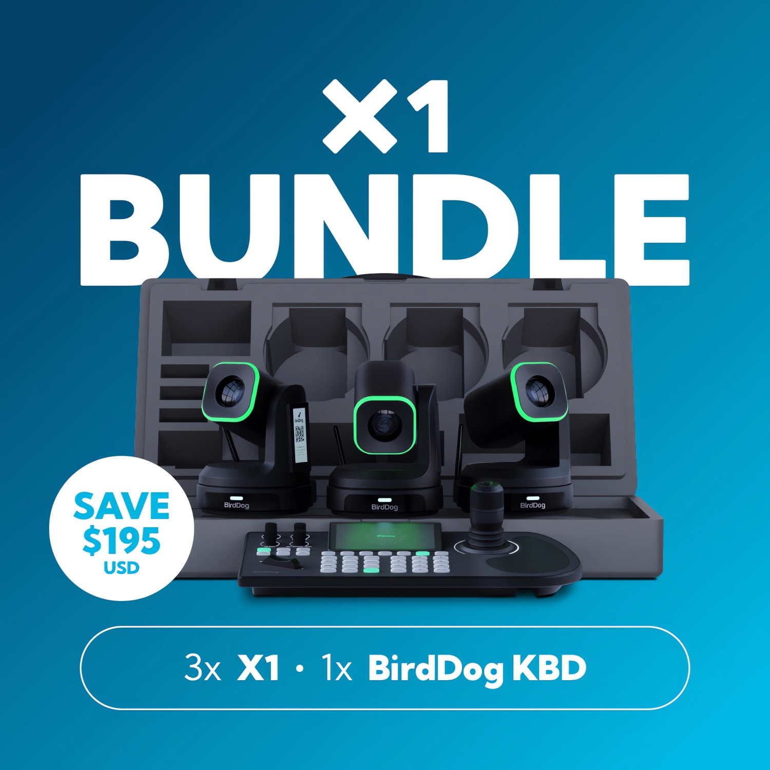 BirdDog X1 Bundle Black Zestaw 3 kamer PTZ z kontrolerem BirdDog - 1