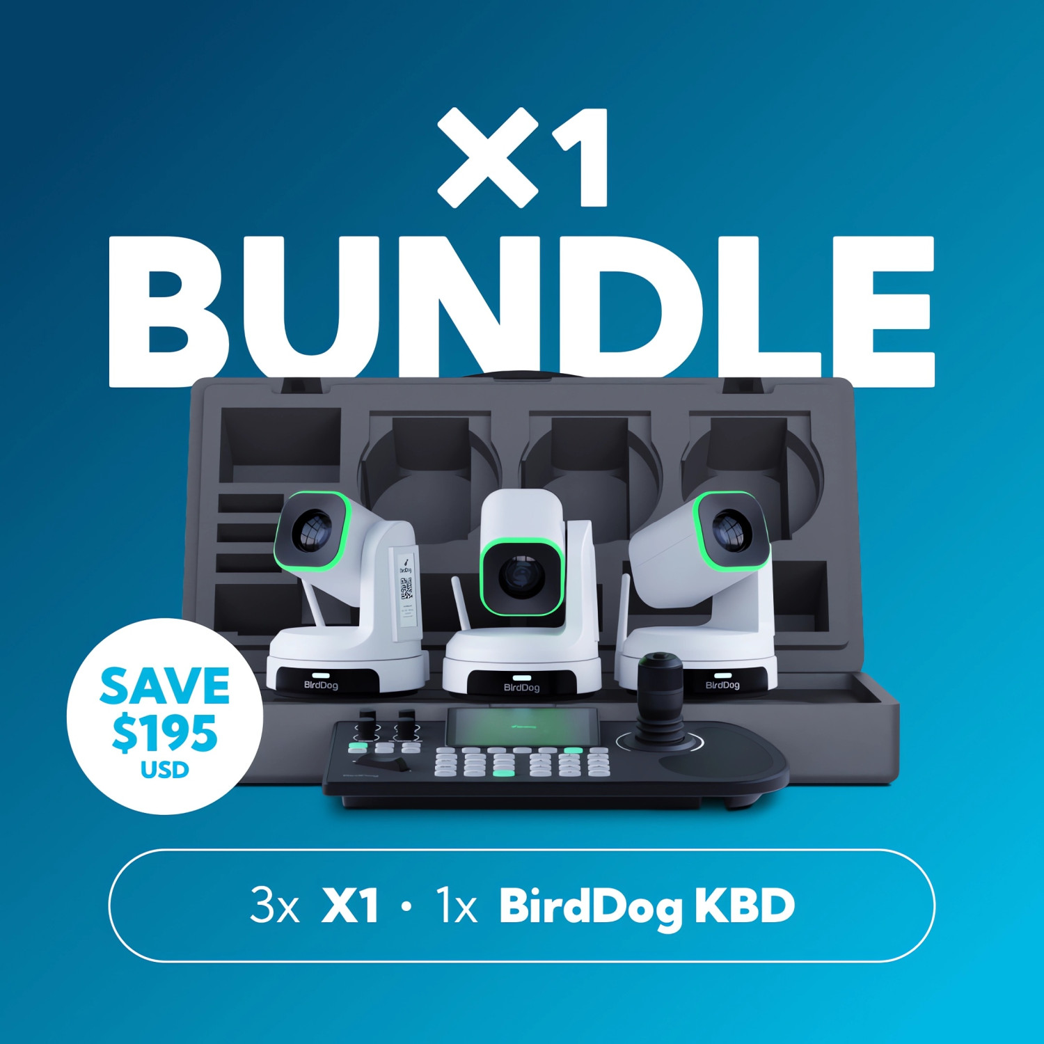 BirdDog X1 Bundle White Zestaw 3 kamer PTZ z kontrolerem BirdDog - 1