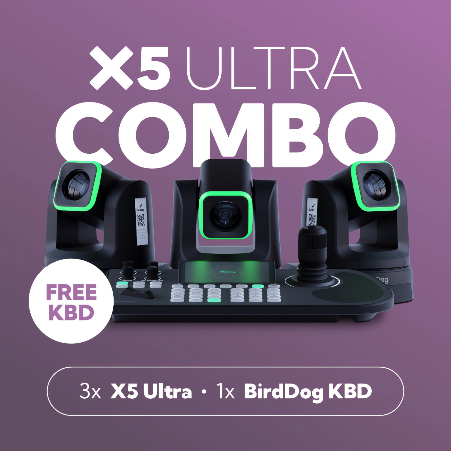 BirdDog X5 Ultra Combo Black Zestaw 3 kamer PTZ z kontrolerem BirdDog - 1