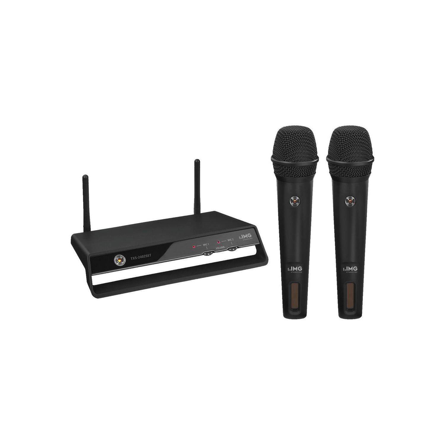 IMG StageLine TXS-2402SET | Cyfrowy zestaw bezprzewodowy z dwoma mikrofonami do ręki, 2.4 GHz IMG Stageline - 1