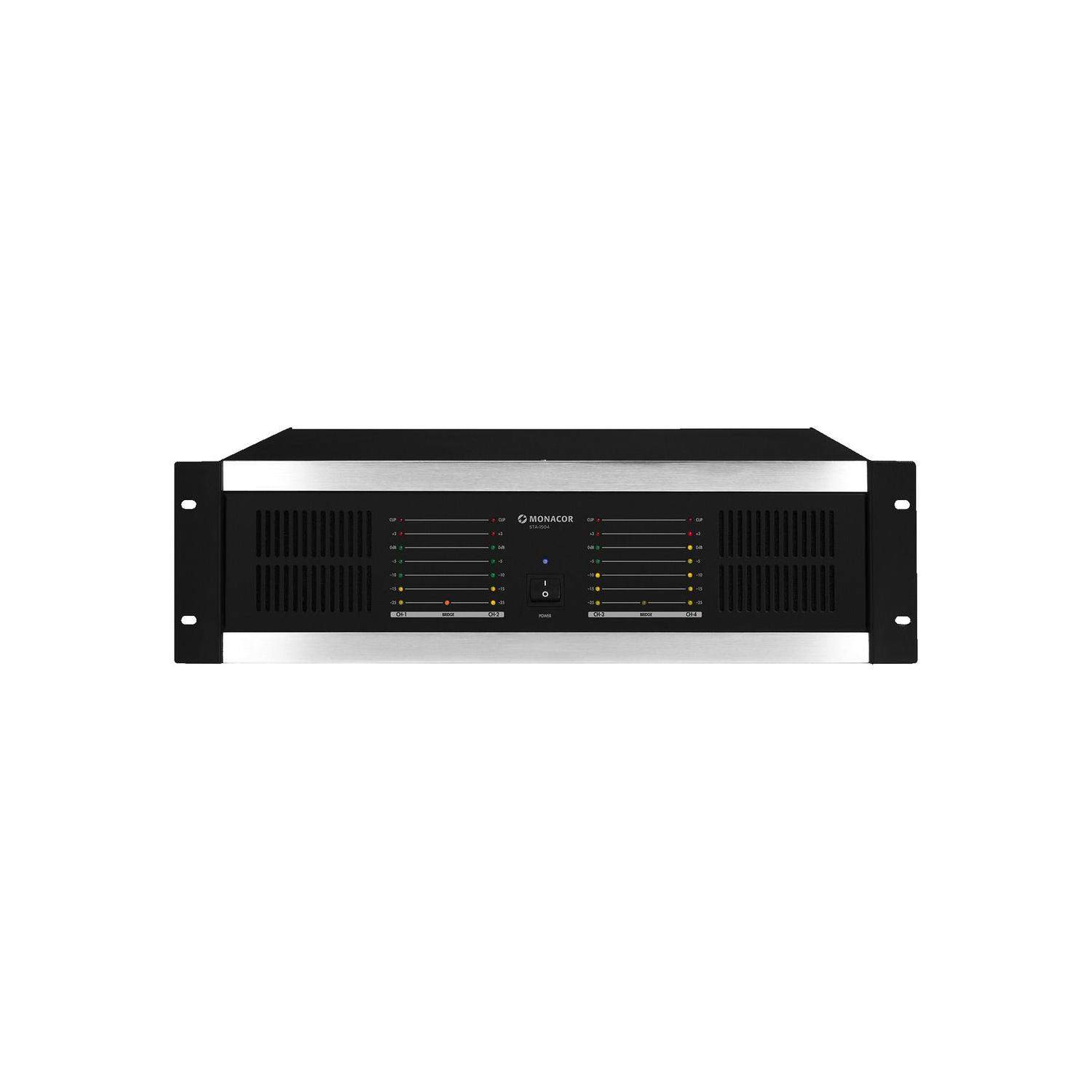 Monacor STA-1504 | 4-kanałowy wzmacniacz z limiterem, 4 x 160 W Monacor - 1