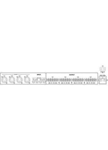 Monacor PA-1450D | 4-strefowy wzmacniacz, końcówka mocy, 4 x 50 W RMS, Monacor - 1