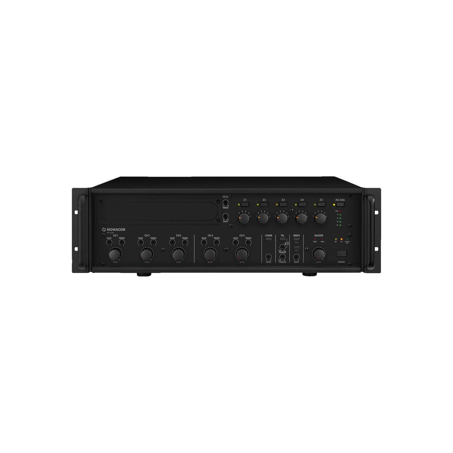 Monacor PA-1240 | 5-strefowy wzmacniacz miksujący, matrycowa końcówka mocy, mono, 240 W RMS Monacor - 1