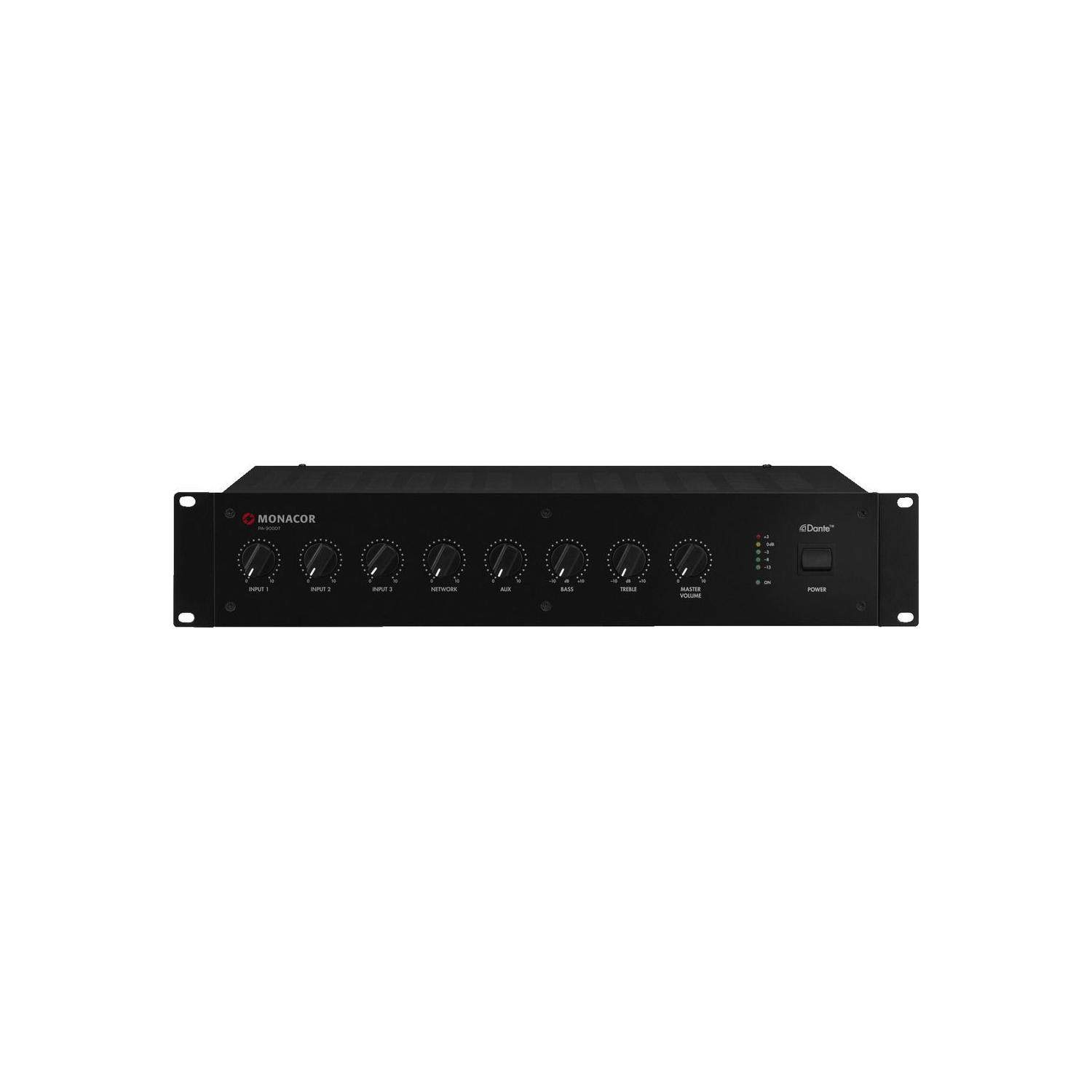 Monacor PA-900DT | Wzmacniacz miksujący mono PA, wbudowany moduł Dante Monacor - 1