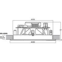 Monacor EDL-82HQ | Głośnik sufitowy 8" 100V lub 8 Ohm Biały, 2-drożny, koaksjalny, Monacor - 4