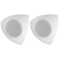 Monacor MKS-48/WS | Para pasywnych kolumn głośnikowych do montażu ściennego, sufitowego i narożnikowego, 2 x 15 W RMS, 8 Ohm Mon