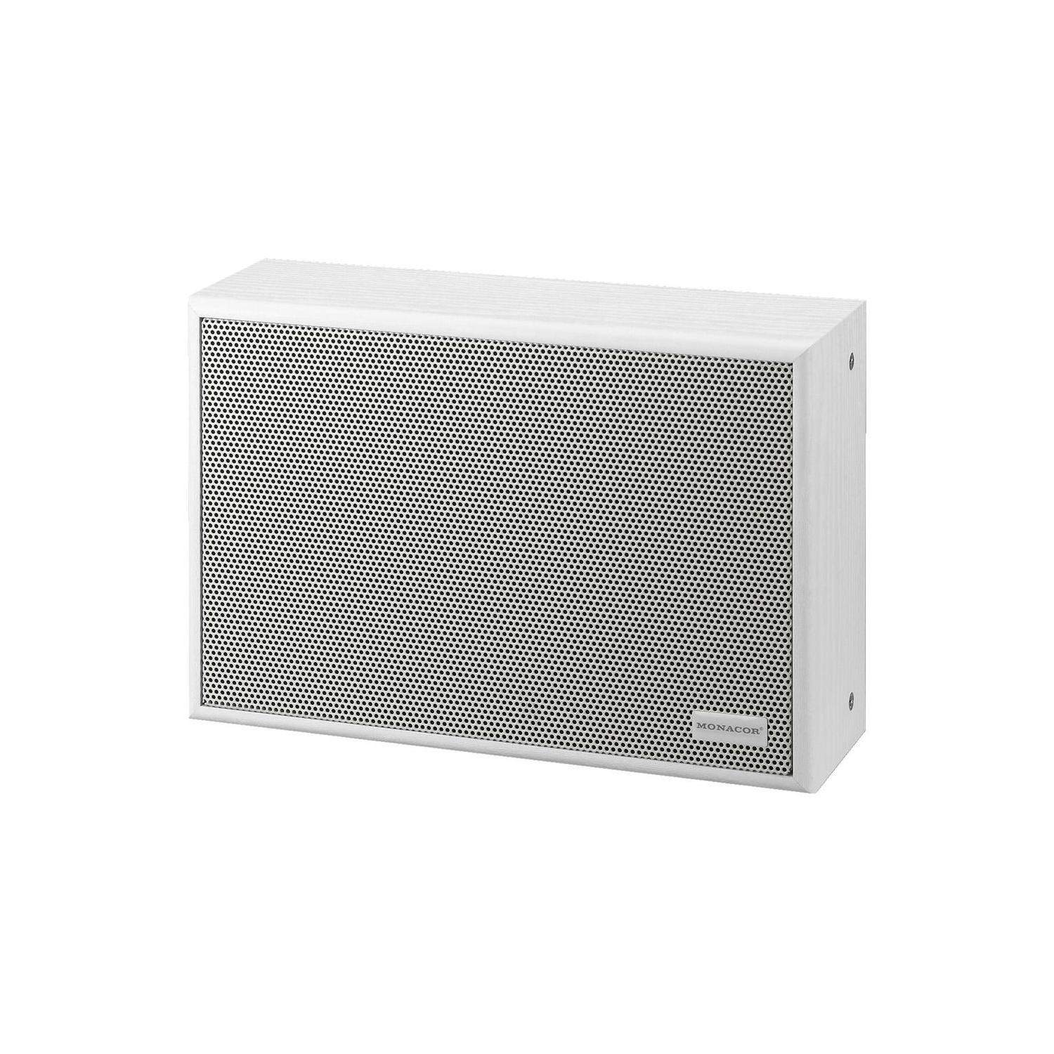 Monacor ESP-50EN/WS | Głośnik ścienny 5", 100V, odporny na uderzenia piłką DIN 18032, certyfikat EN 54-24, drewniana obudowa Mon