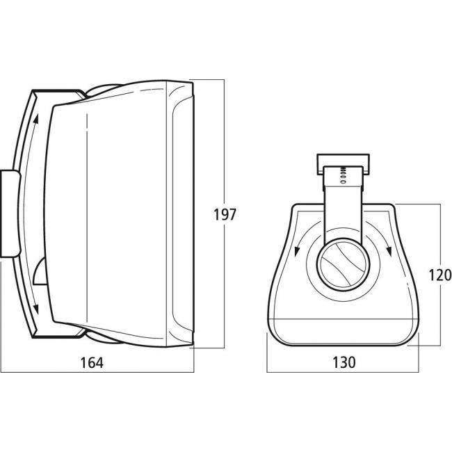 Monacor WALL-04T/SW | Głośnik ścienny para 4" 100V 8Ohm Czarny Monacor - 2