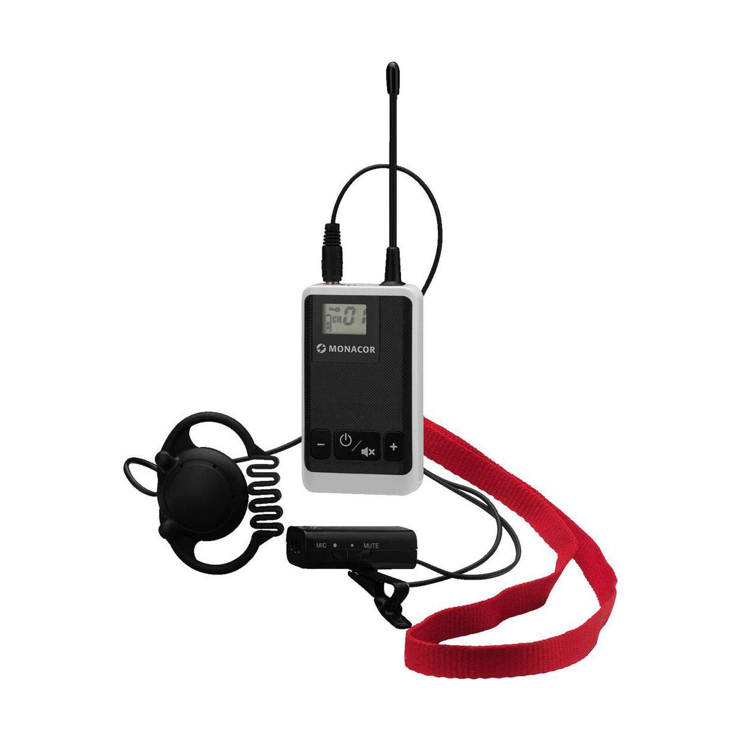 Monacor ATS-22T | 16-kanałowy nadajnik do sygnałów mikrofonowych i liniowych audio, z funkcją dwukierunkowej komunikacji Monacor