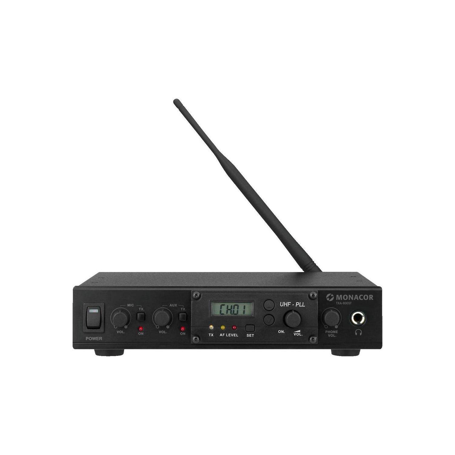 Monacor TXA-800ST | 16-kanałowy nadajnik PLL, do sygnałów mikrofonowych i liniowych audio Monacor - 1
