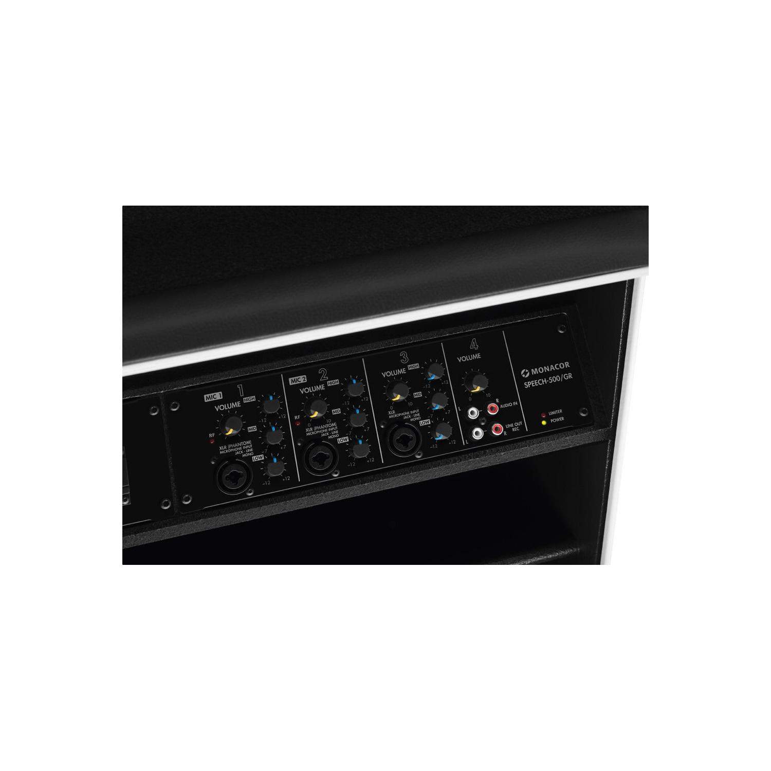 Monacor SPEECH-500/GR | Mównica z wejściami mikrofonowymi i aktywnym nagłośnieniem Monacor - 3