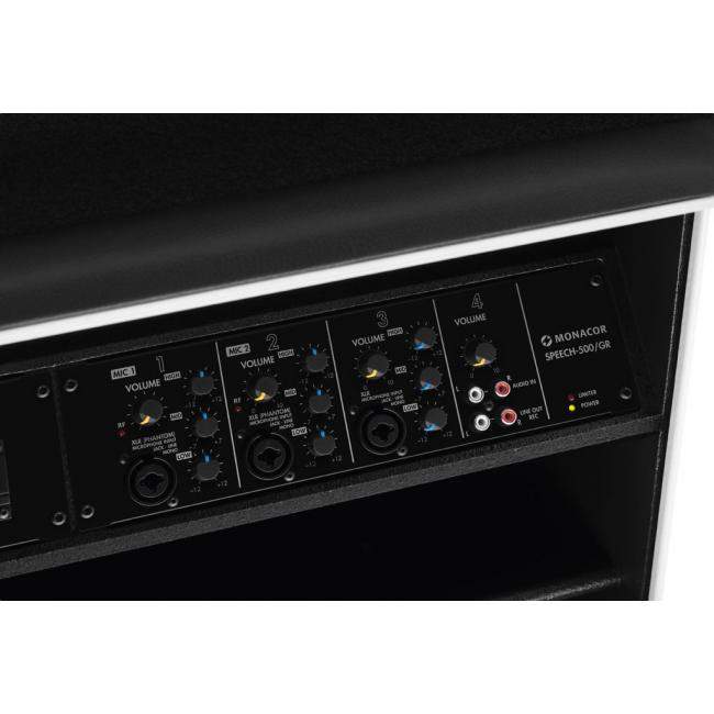 Monacor SPEECH-500/GR | Mównica z wejściami mikrofonowymi i aktywnym nagłośnieniem Monacor - 3