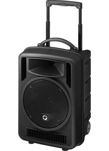 Monacor TXA-1022CD | System audio z podwójnym odbiornikiem UHF, Bluetooth, zasilaniem akumulatorowym, odtwarzaczem MP3, 1 x 10" 